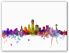 Large Dallas Watercolour Skyline (Canvas)