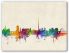 Medium Dublin Ireland Watercolour Skyline (Canvas)