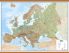 Huge Europe Wall Map Physical (Wooden hanging bars)