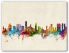 Large Honolulu Hawaii Watercolour Skyline (Canvas)