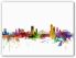 Huge Liege Belgium Watercolour Skyline (Canvas)