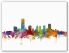Extra Small Oklahoma City Watercolour Skyline (Canvas)