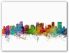 Medium Orlando Florida Watercolour Skyline (Canvas)