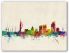Medium Portsmouth England Watercolour Skyline (Canvas)