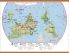 Large Primary Upside Down World Wall Map Environmental (Wooden hanging bars)