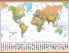Large World Wall Map Political with flags White Ocean (Rolled Canvas with Wooden Hanging Bars)