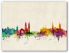 Extra Small Zurich Switzerland Watercolour Skyline (Canvas)