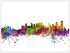 Large Calgary Canada Watercolour Skyline (Wood Frame - White)