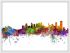 Small Calgary Canada Watercolour Skyline (Wood Frame - White)