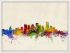 Small Edmonton Canada Watercolour Skyline (Wood Frame - White)