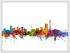 Medium Johannesburg South Africa Watercolour Skyline (Wood Frame - White)