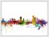 Medium Liege Belgium Watercolour Skyline (Wood Frame - White)