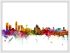 Medium Liverpool England Watercolour Skyline (Wood Frame - White)