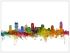 Large Nashville Tennessee Watercolour Skyline (Wood Frame - White)
