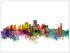 Large New Orleans Louisiana Watercolour Skyline (Wood Frame - White)