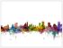 Large Ottawa Canada Watercolour Skyline (Wood Frame - White)