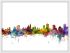 Medium Ottawa Canada Watercolour Skyline (Wood Frame - White)