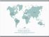Medium Personalised Travel Map of the World - Rustic (Rolled Canvas with Hanging Bars)