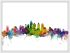 Small Philadelphia Watercolour Skyline (Wood Frame - White)