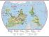 Large Primary Upside Down World Wall Map Environmental (Hanging bars)