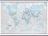 Medium The World Is Art - Wall Map Aqua (Rolled Canvas with Hanging Bars)