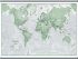 Small The World Is Art - Wall Map Green (Hanging bars)