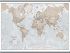 Medium The World Is Art - Wall Map Neutral (Rolled Canvas with Hanging Bars)