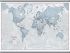 Medium The World Is Art - Wall Map Teal (Rolled Canvas with Hanging Bars)