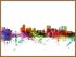 Large Winnipeg Canada Watercolour Skyline (Wood Frame - Teak)