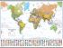 Large World Wall Map Political with flags White Ocean (Rolled Canvas with Hanging Bars)