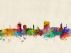 Cardiff Wales Watercolour Skyline