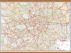 Large Central London street Wall Map (Wooden hanging bars)