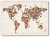 Extra Small Flower Map of the World (Canvas)