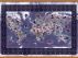 Large Mythical Monster World Map (Rolled Canvas with Wooden Hanging Bars)