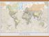 Large Personalised Classic World Map (Wooden hanging bars)