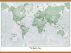 Huge Personalised World Is Art - Wall Map Green (Rolled Canvas with Wooden Hanging Bars)