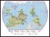 Large Primary Upside Down World Wall Map Environmental (Pinboard & framed - Black)