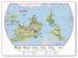 Huge Primary Upside Down World Wall Map Environmental (Canvas)