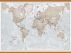 Large The World Is Art - Wall Map Neutral (Wooden hanging bars)