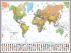 Large World Wall Map Political with flags White Ocean (Pinboard & framed - Silver)