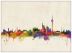 Large Berlin City Skyline (Wood Frame - White)