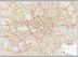 Large Central London street Wall Map (Hanging bars)