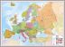 Large Europe Wall Map Political (Pinboard & framed - Silver)
