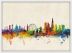 Medium London City Skyline (Wood Frame - White)