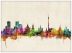Large Moscow City Skyline (Wood Frame - White)