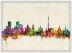 Medium Moscow City Skyline (Wood Frame - White)