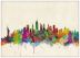 Large New York City Skyline (Wood Frame - White)