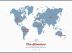 Huge Personalised Travel Map of the World - Denim (Rolled Canvas with Hanging Bars)