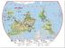 Large Primary Upside Down World Wall Map Environmental (Pinboard)