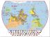 Large Primary Upside Down World Wall Map Political with flags (Pinboard)